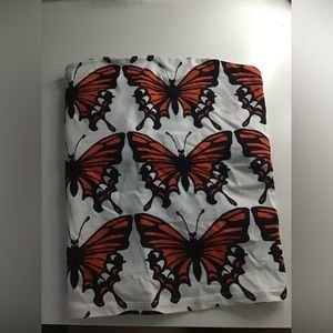 Tube top with orange butterflies